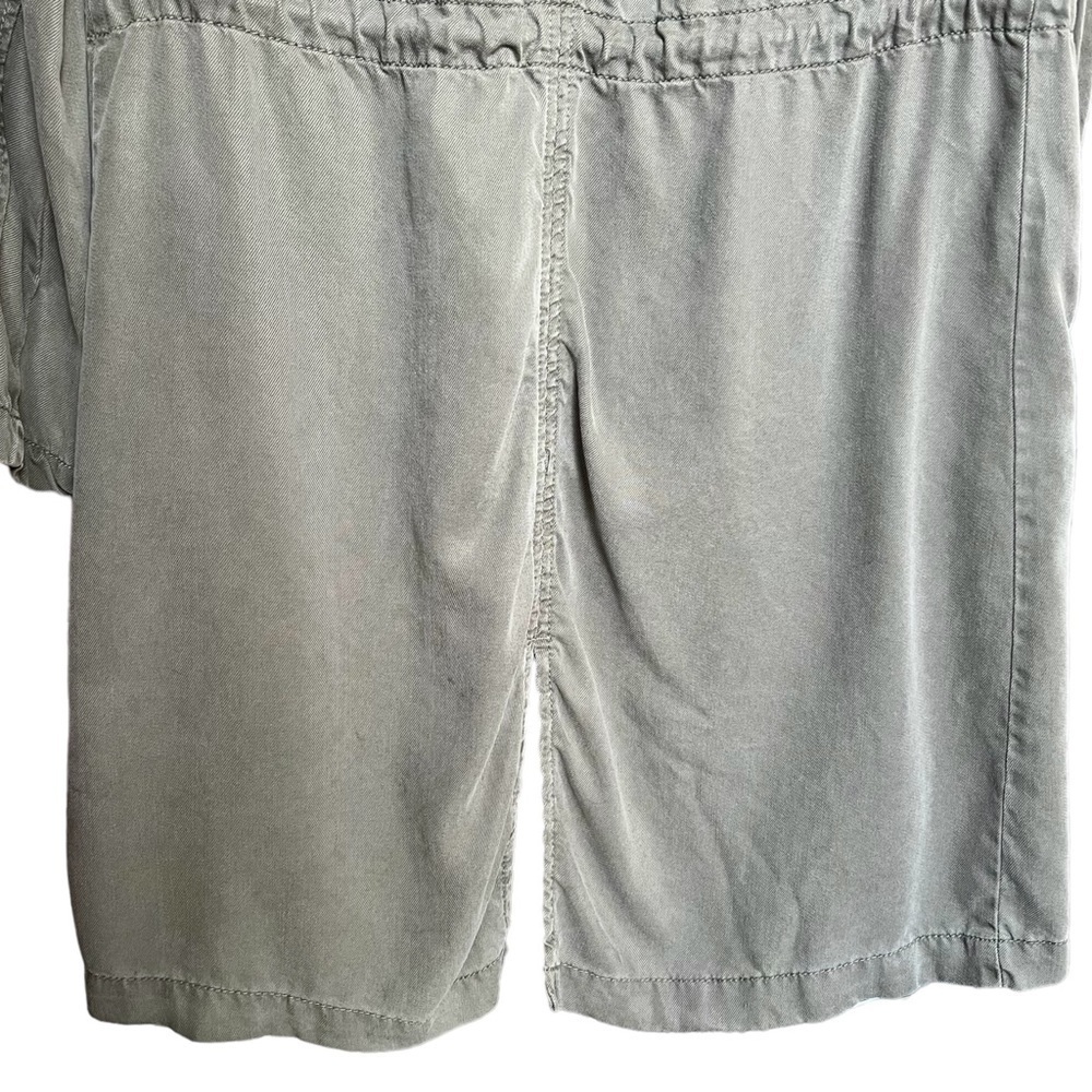 Max Jeans Army Green Utility Jacket Long Lined Draped Drawstring Waist Pocket XS - Picture 11 of 15